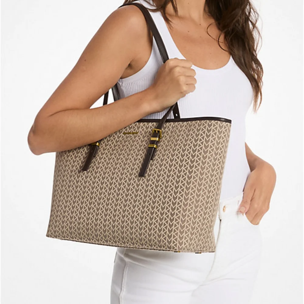 Nwt Michael Kors Quinn Large MK2000 Logo Jacquard Tote Bag - Picture 4 of 4